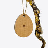 Œuf – cœur – grand – pendentif – hêtre