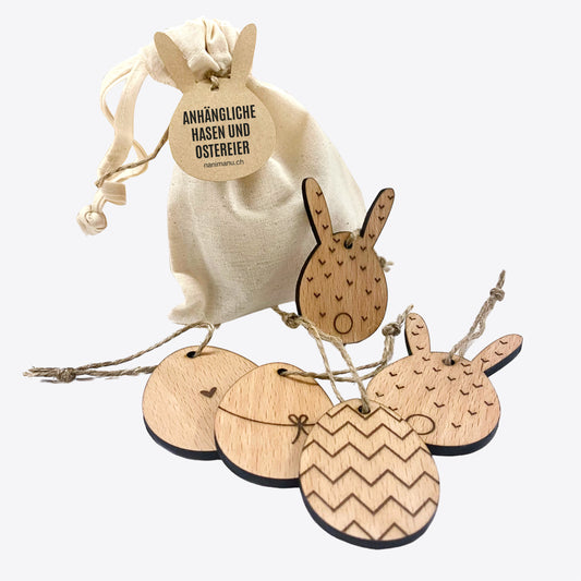 Anhängliche Hasen und Ostereier