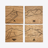 Schweizer Berge – Zentral- und Innerschweiz – Untersetzer – 4er Set – Eiche