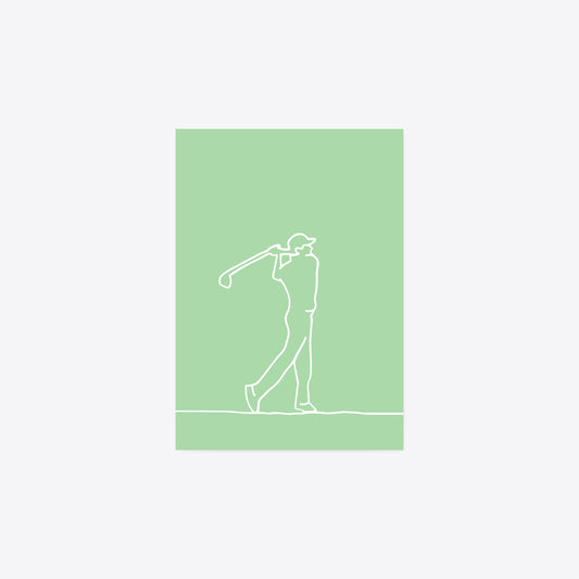 Golf – StrichKunst – Postkarte