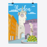 Vintage Baden – City Tower – Poster – Reana.Design