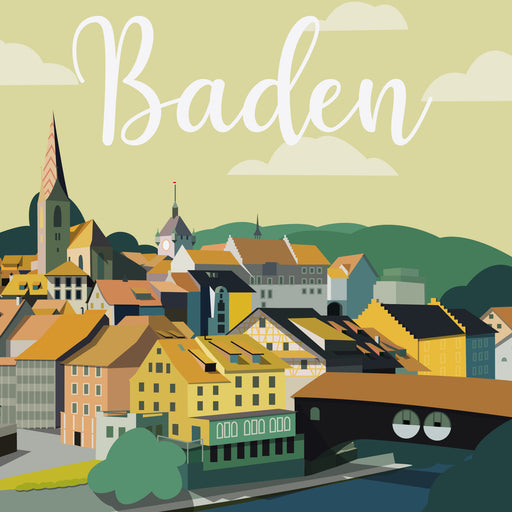 Poster Altstadt Baden von Geschenkladen Baden