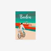 Postkarte Vintage Baden – Heisse Brunnen Baden