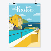 Vintage Baden – Landvogteischloss-Holzbrücke – Poster