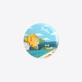 Vintage Baden – Landvogtei Castle wooden bridge – round magnet – plastic – Reana.Design