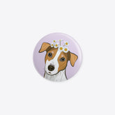 Blumentiere – Hund – Jack Russell Terrier – Oskar – Magnet rund – Kunststoff