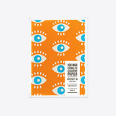 Notizheft aus Geschenkpapier – all eyes on me – orange – A6