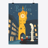 Vintage Baden – Stadtturm im Advent – Poster/Plakat – Reana.Design