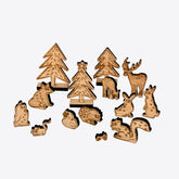 WaldBaden – Figürchen-Set – 10 Tiere – 3 Bäume