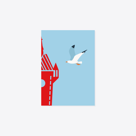 Stadtturm Baden – Möve – Postkarte – A6