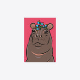 Blumentiere – Postkarte – Madame Hippo