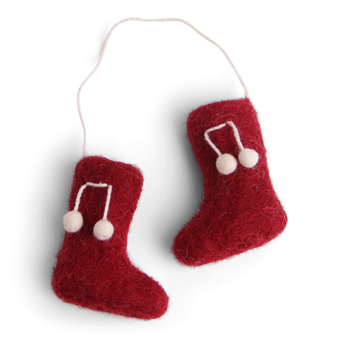 Boots Red – Red felt boots by Gry &amp; Sif