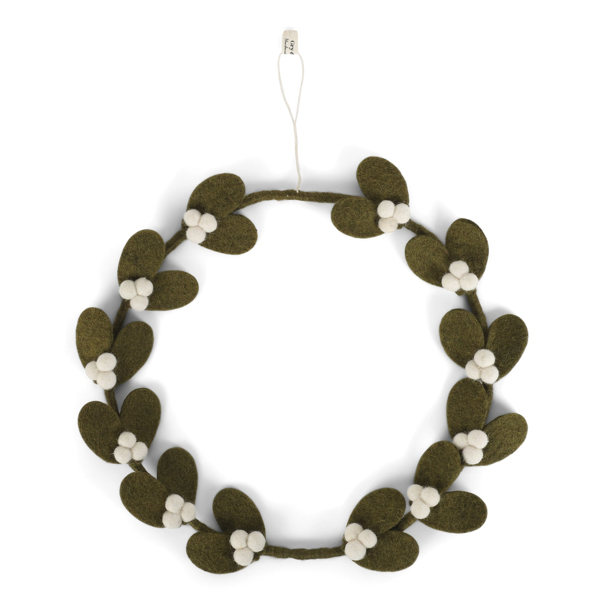 Mistletoe Wreath Dark Green - Big – Mistletoe wreath made of felt by Gry &amp; Sif