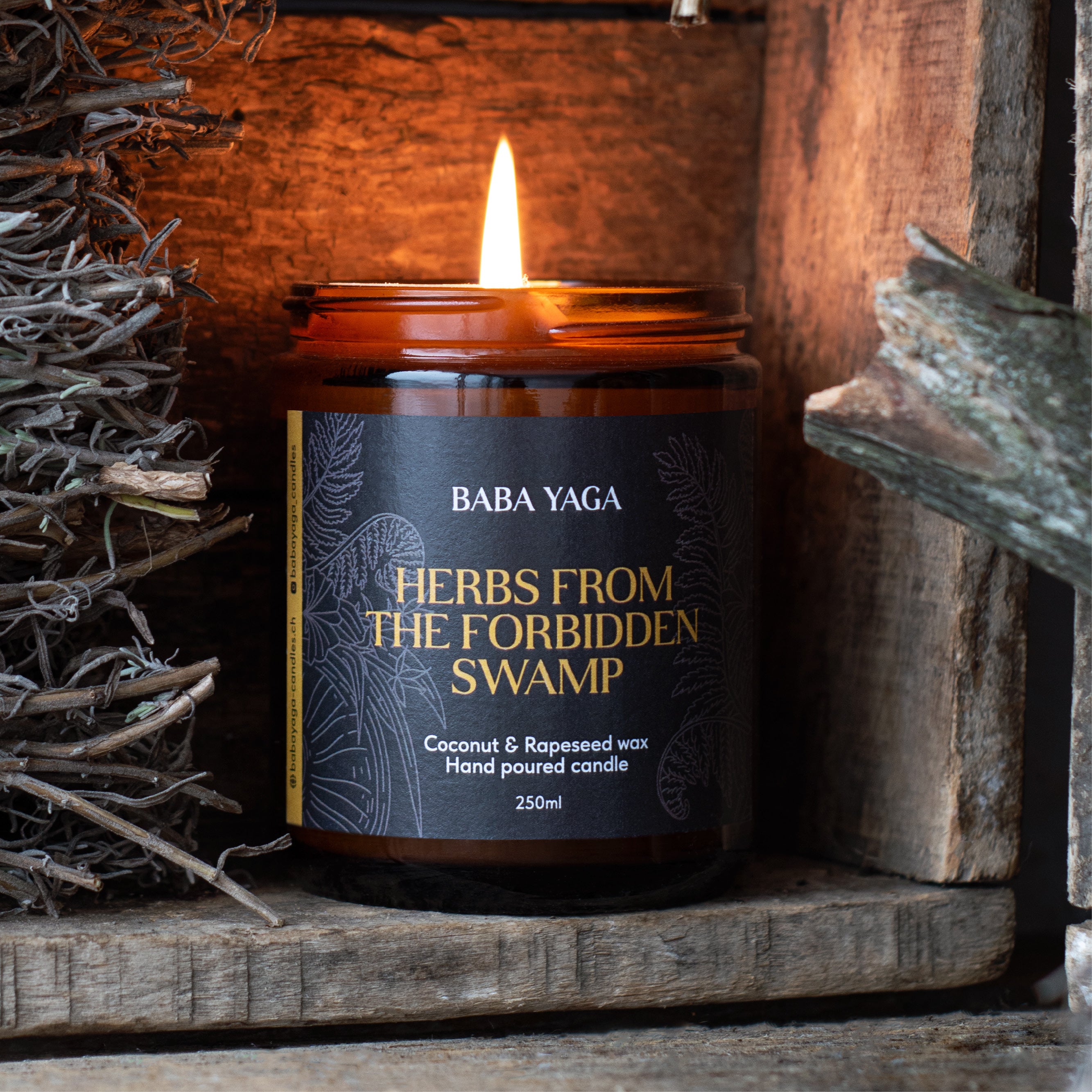 Bernsteinglas Kerzen – 250 ml – Baba Yaga