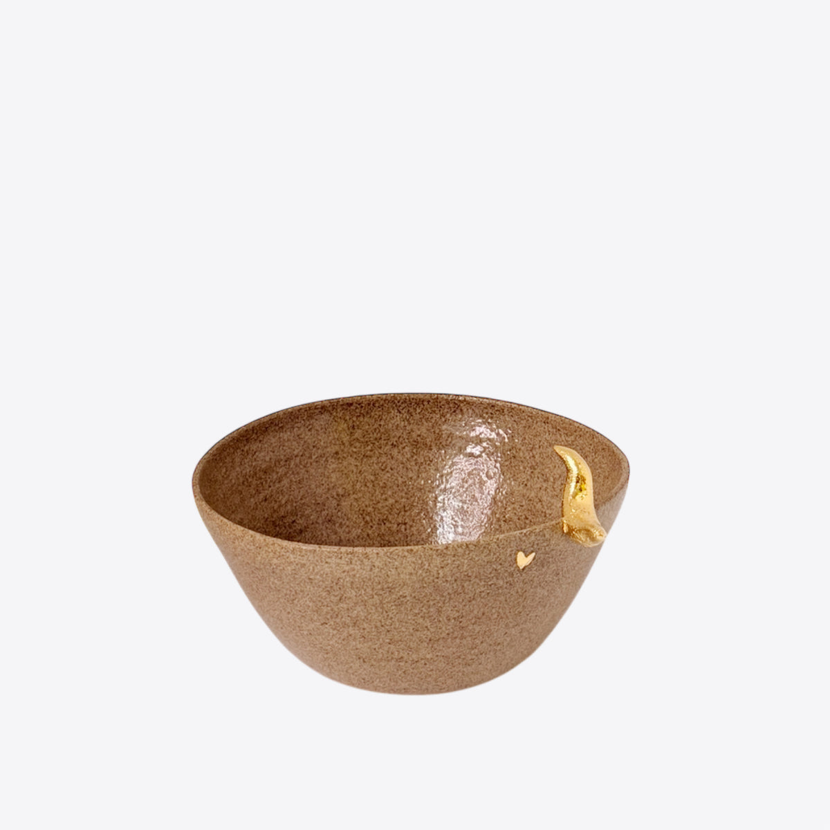 Bowl – S – Ceramic – with golden bird – handmade CH 