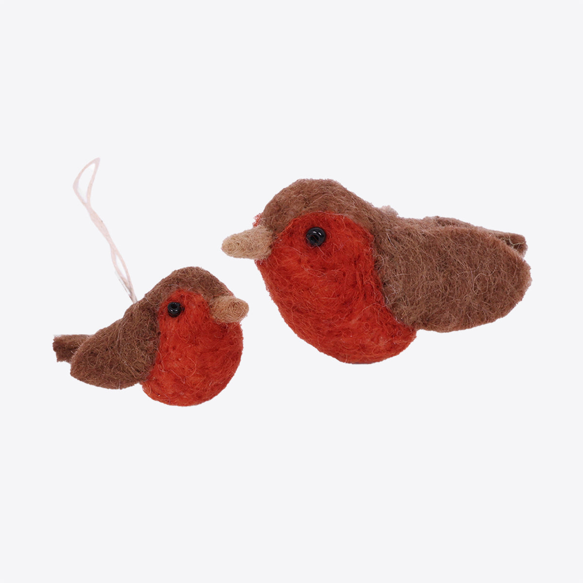 Bird – Robin – Set of 2 – Handmade from felt by Gry &amp; Sif