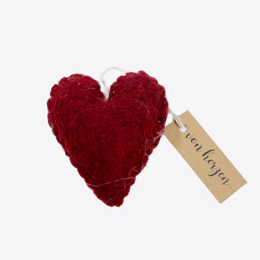 Filzherz – Rot – Handgemacht aus Filz von Gry & Sif