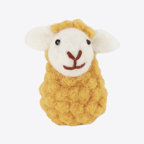 Sitting Sheep – Ochre – Handmade from felt by Gry &amp; Sif
