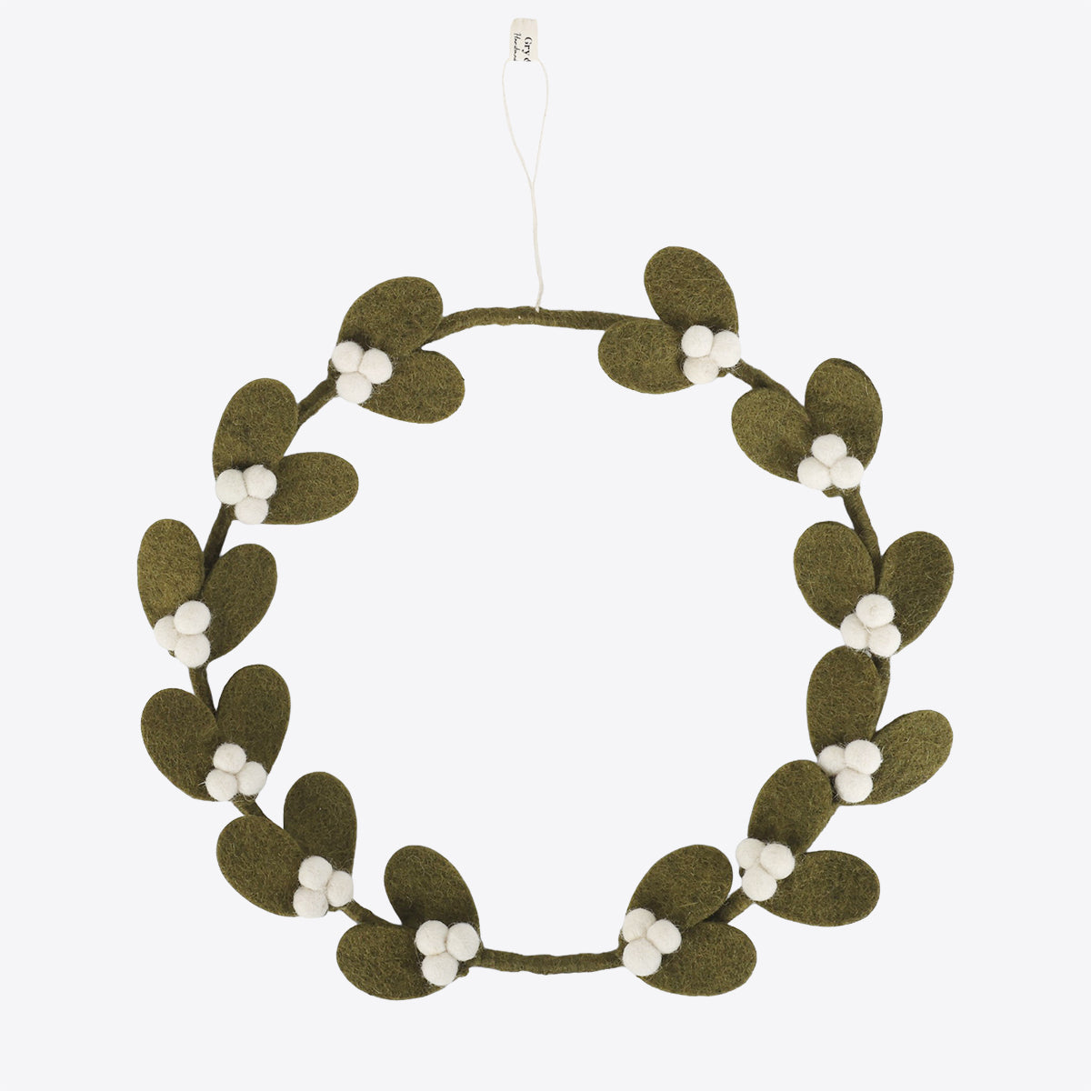 Mistletoe Wreath Dark Green - Big – Mistletoe wreath made of felt by Gry &amp; Sif