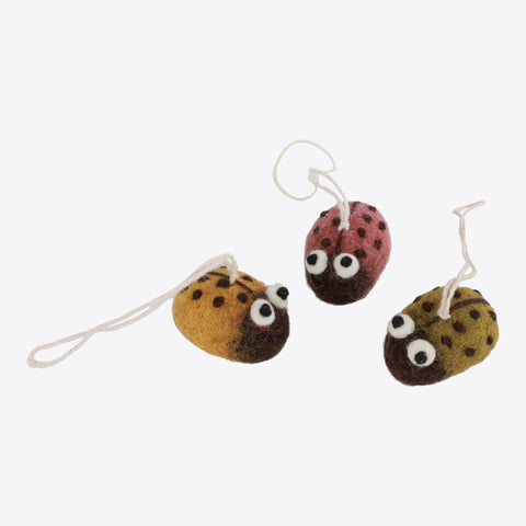 Ladybugs - Mixed Colors - Set of 3 – Colorful felt ladybugs in a set by Gry &amp; Sif