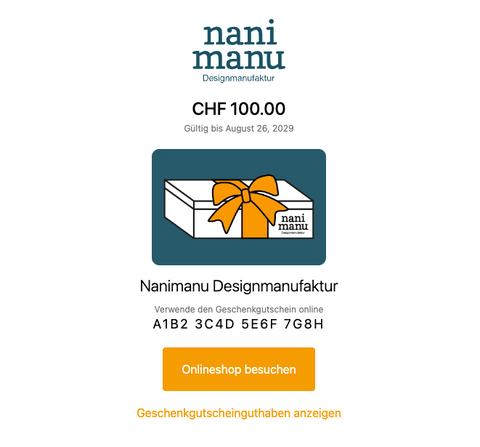 NaniManu Digital Gift Voucher