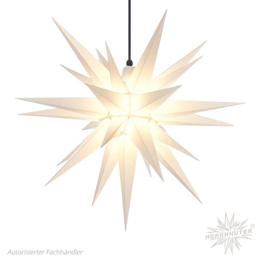 Original Herrnhuter Stern A7 in Weiss, Ø 68 cm, beleuchtet
