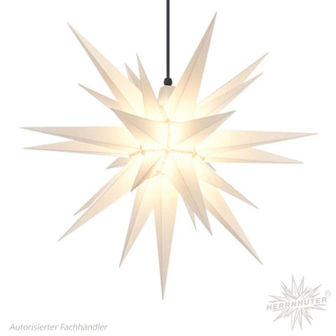 Original Herrnhuter Stern A7 in Weiss, Ø 68 cm, beleuchtet