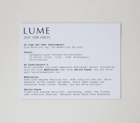 LUME – Zeit für mich – Studio Nume