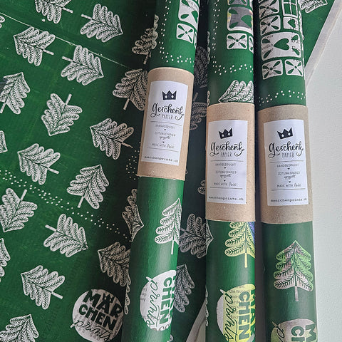 Three rolls of «Hansel and Gretel» wrapping paper with Märchenprints label