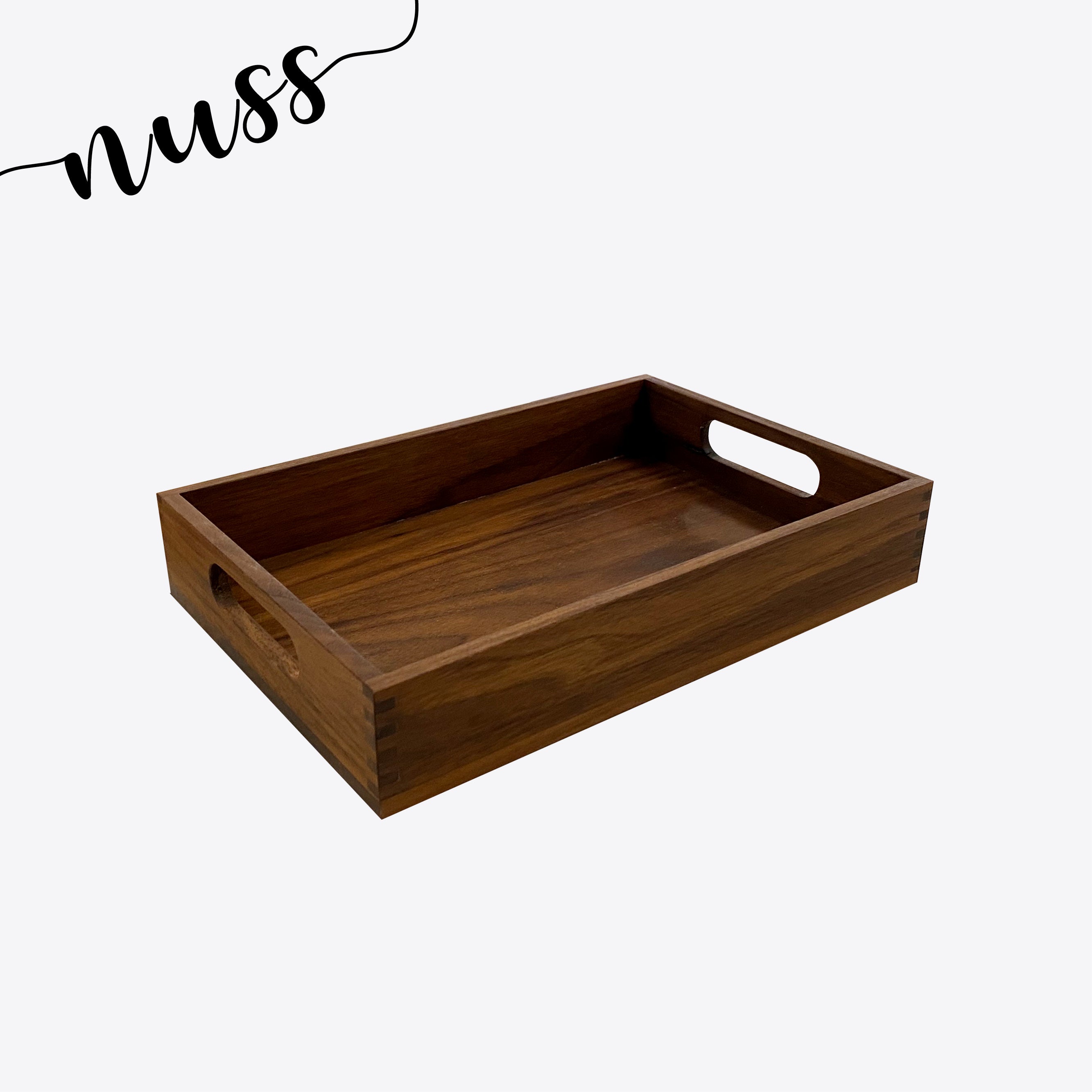 Kleines Serviertablett aus Holz, 30 × 20 cm