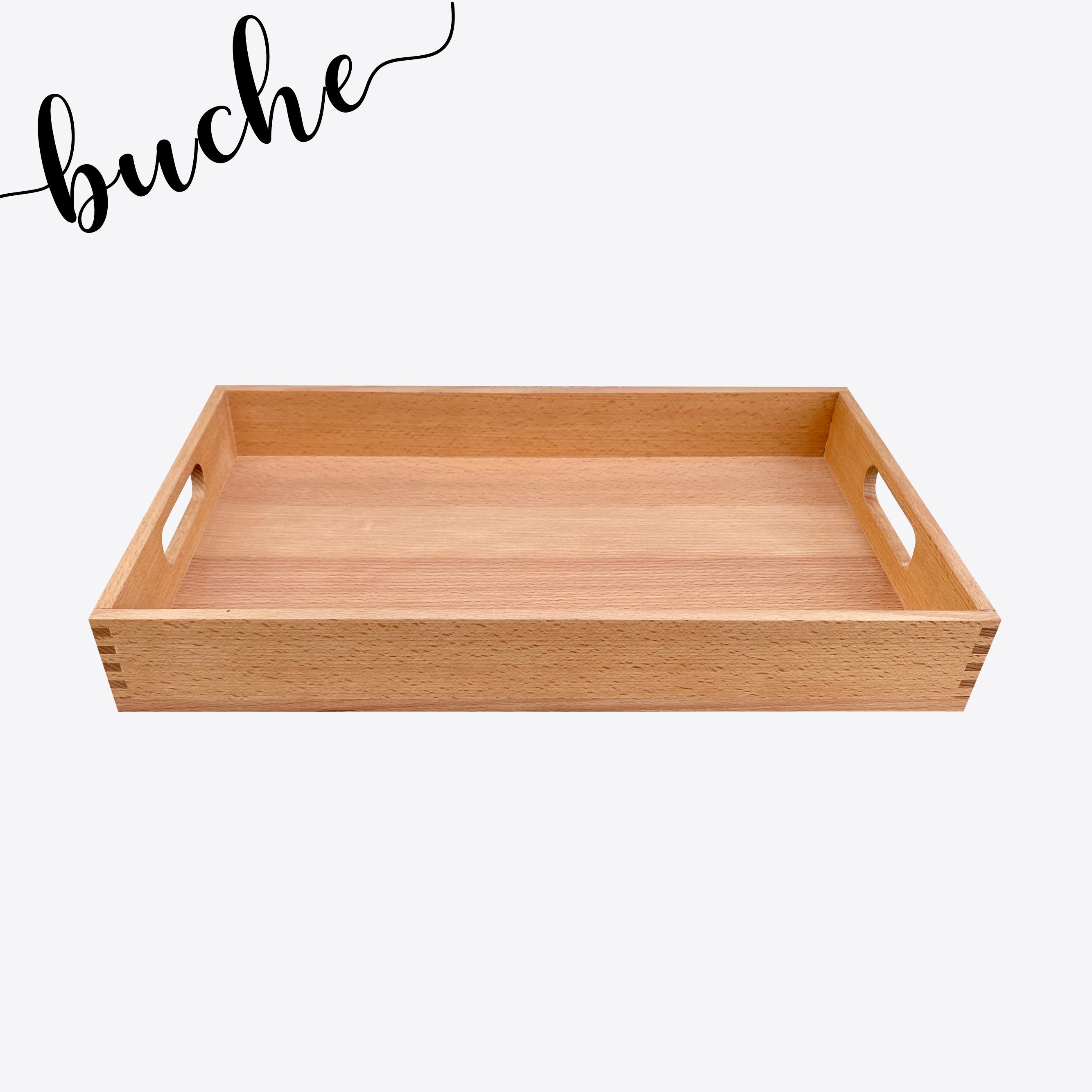 Holztablett 39 × 24 cm aus Eiche und Nussbaum