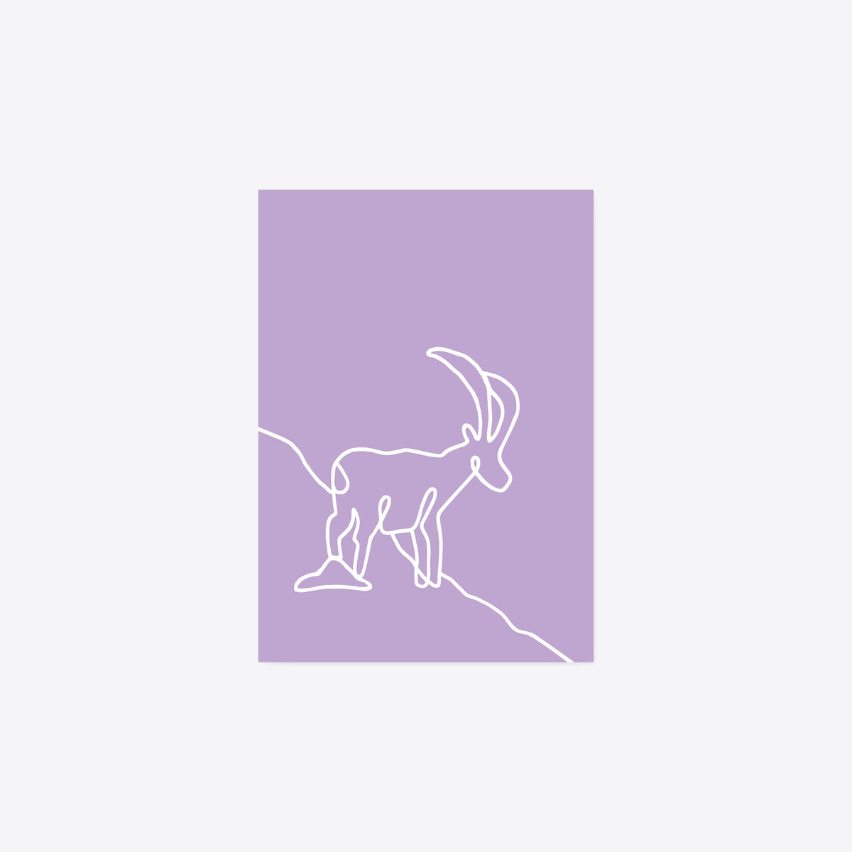 Steinbock – StrichKunst – Grusskarte