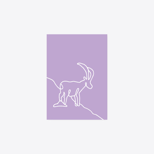 Steinbock – StrichKunst – Grusskarte