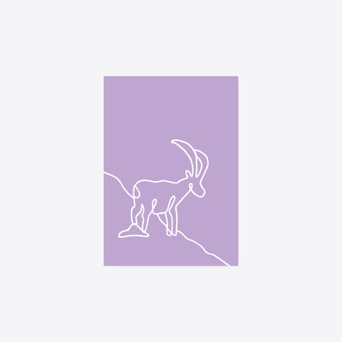 Steinbock – StrichKunst – Grusskarte