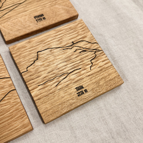 Schweizer Berge – Zentral- und Innerschweiz – Untersetzer – 4er Set – Eiche