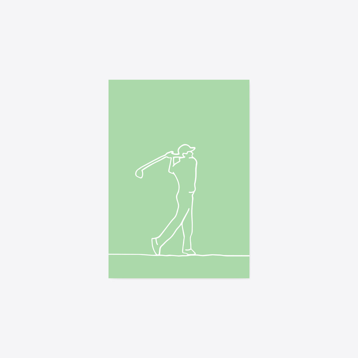 Golf – StrichKunst – Postkarte