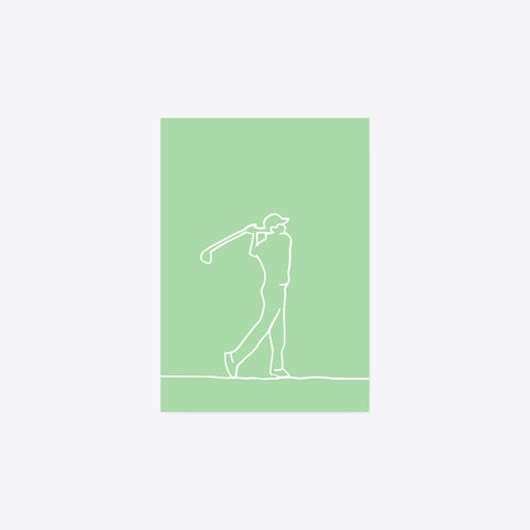 Golf – StrichKunst – Postkarte