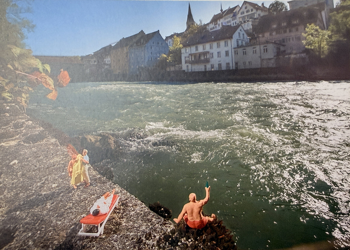 Ennetbaden badet: Flanieren am Ufer – Postkarte – Nicolas Petit