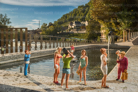 Ennetbaden baden: Ellenbogenbad, Trinkbrunnen – Postkarte – Nicolas Petit