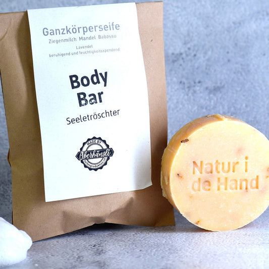 Savon naturel Seeletröschter Body Bar – Natural i de Hand