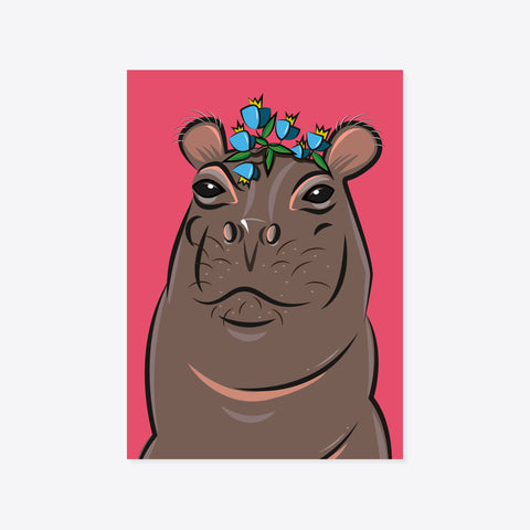 Nilpferd – Madame Hippo – Bildkarte A5