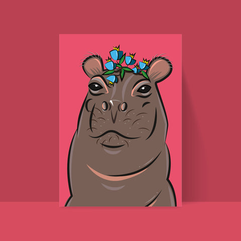 Nilpferd – Madame Hippo – Bildkarte A5