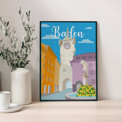 Vintage Baden – City Tower – Poster