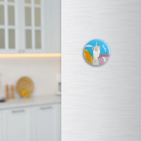 Vintage Baden – Stadtturm – Magnet rund – Kunststoff – Reana.Design