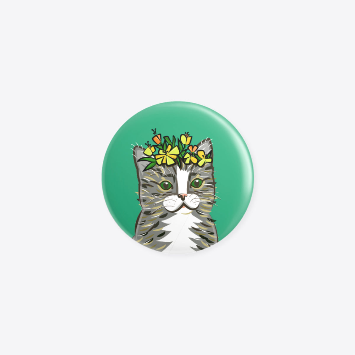 Blumentiere – Katze – Sir James – Magnet rund – Kunststoff