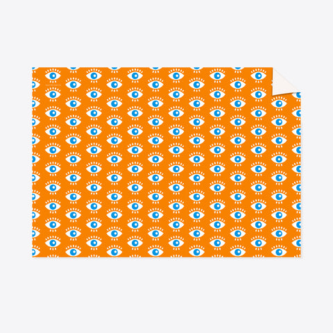 Augen Orange – Geschenkpapierbogen – A2