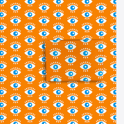 Augen Orange – Geschenkpapierbogen – A2