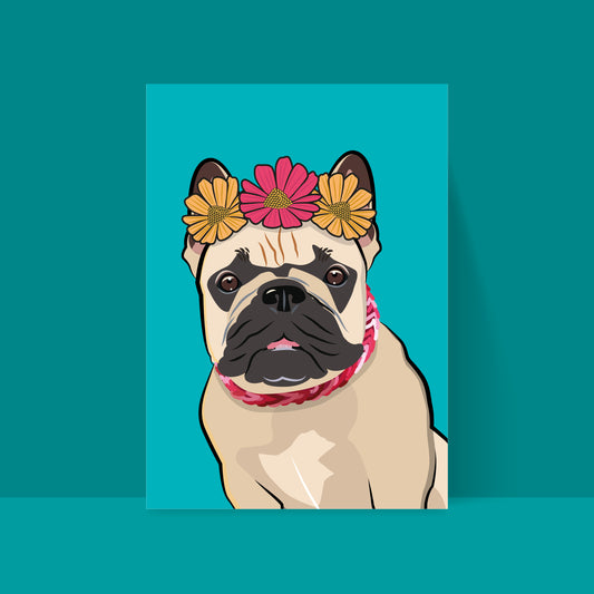 Hund – Französische Bulldogge «Pipilotta» – Postkarte A6