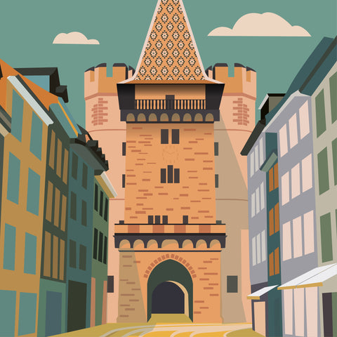 Vintage Basel – Spalentor – Postkarte – A6 – Reana.Design