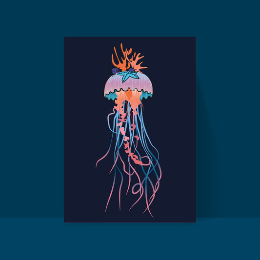 Qualle «Francesca» Postkarte A6